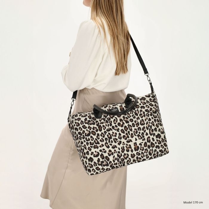 Charm London Charm london Buckingham laptoptas 15,6 inch leopard beige