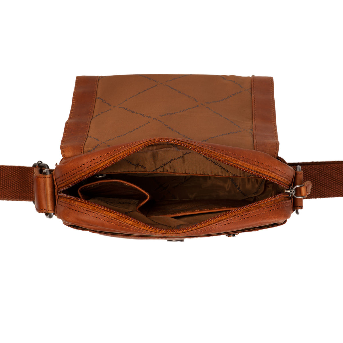 Chesterfield Chesterfield Remy leren schoudertas cognac