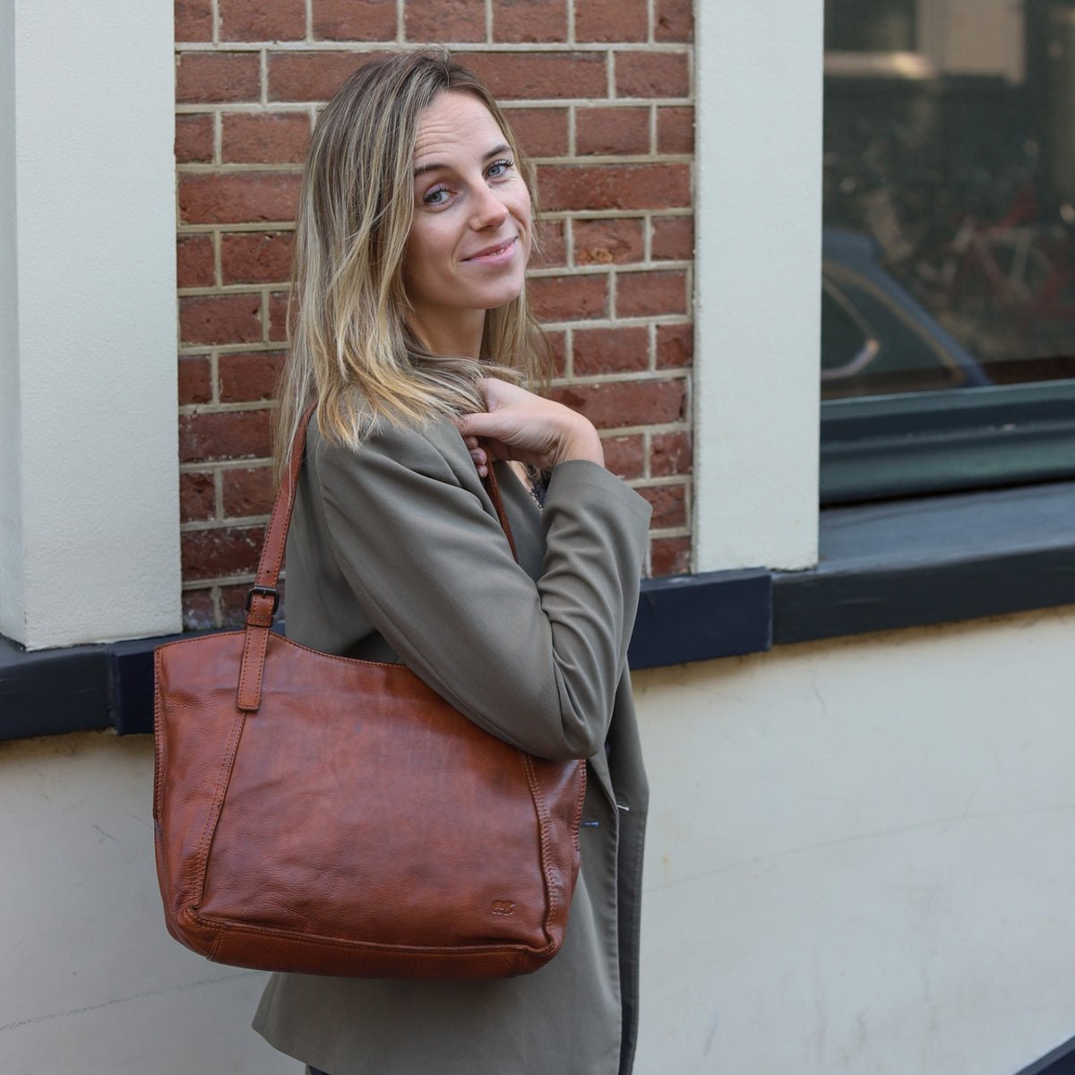 Bear Design Bear Design Yvonne leren shopper cognac