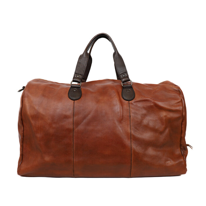 Bear Design Lucien leren reis-weekendtas cognac/bruin