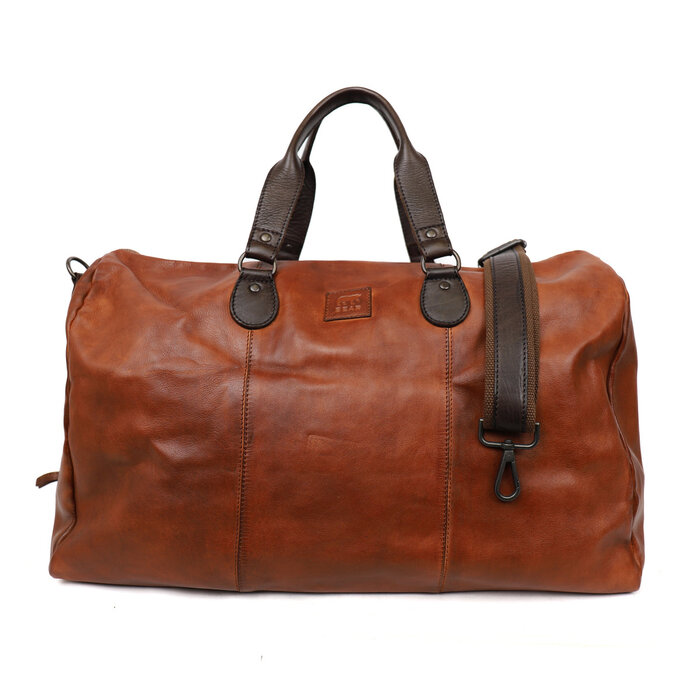 Bear Design Lucien leren reis-weekendtas cognac/bruin