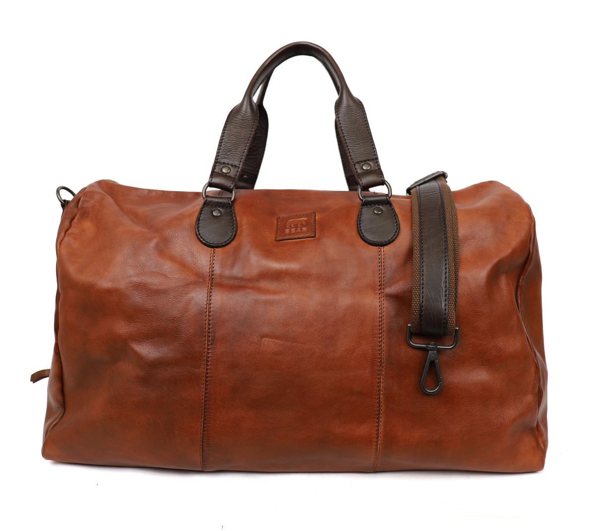 Bear Design Lucien leren reis-weekendtas cognac/bruin
