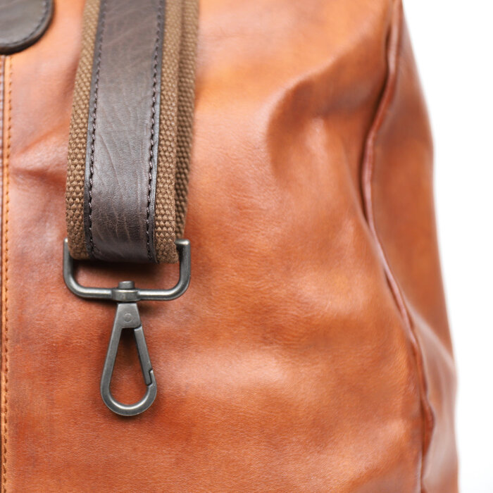 Bear Design Lucien leren reis-weekendtas cognac/bruin