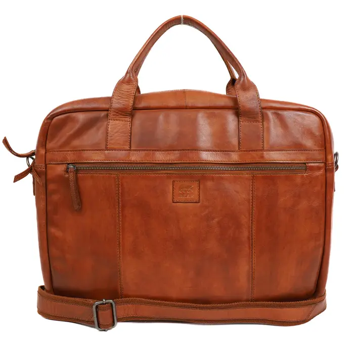 Bear Design Bear Design Cow Lavato Leren Laptoptas 17 inch cognac