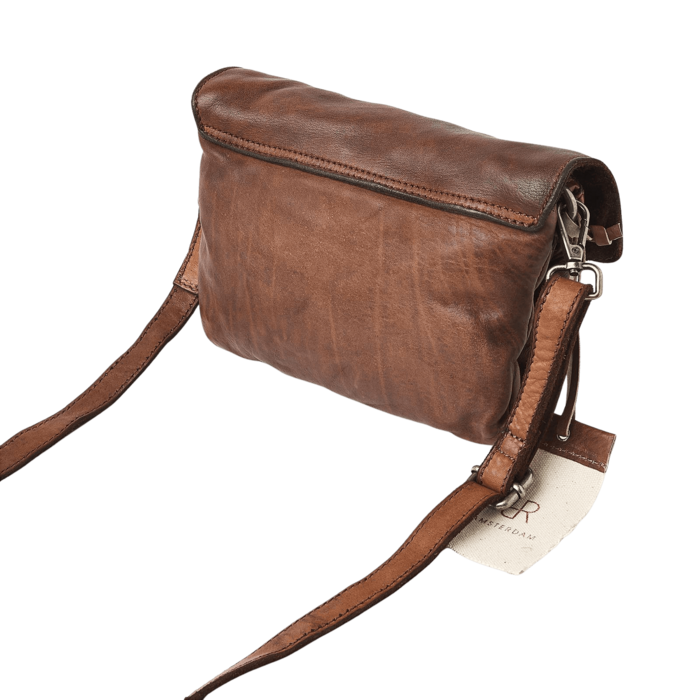 De Rooy Amsterdam Capri overslag-schoudertas chestnut
