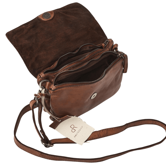 De Rooy Amsterdam Capri overslag-schoudertas chestnut