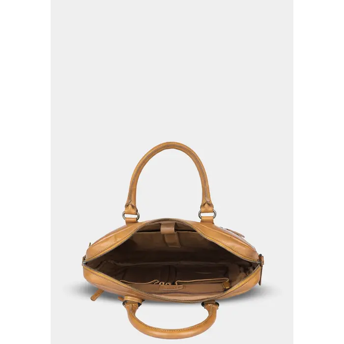 Bellicci Presley 14" tablet-dames aktetas mosterd