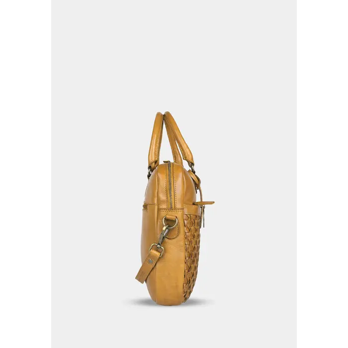 Bellicci Presley 14" tablet-dames aktetas mosterd