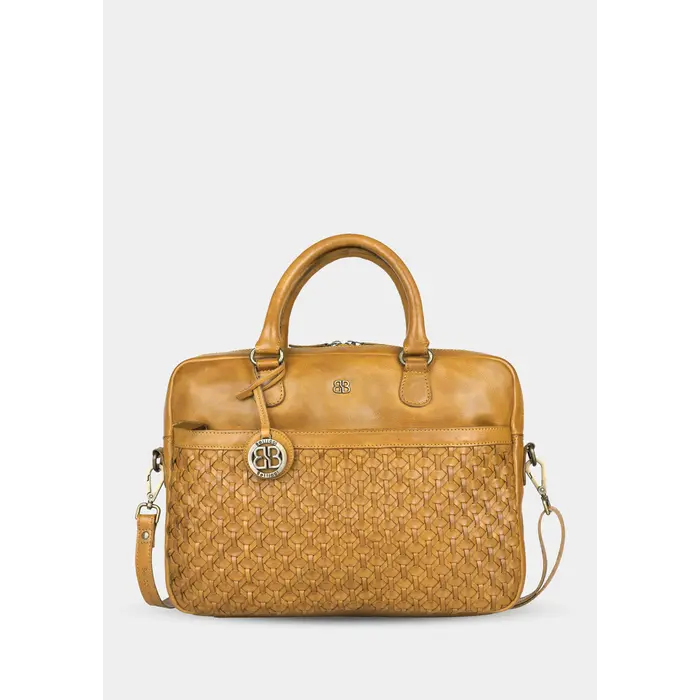 Bellicci Presley 14" tablet-dames aktetas mosterd