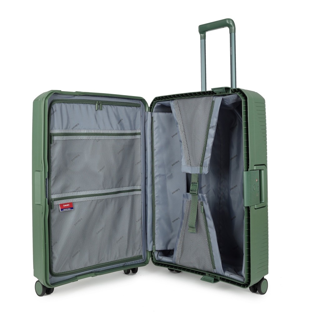 Decent Decent Smart 67cm-73L 4-wiel reiskoffer olijf groen