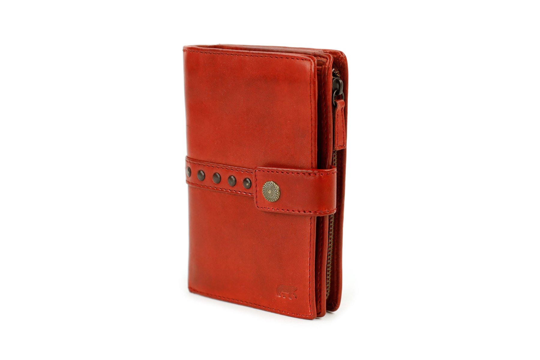 Bear Design Sanne ritsportemonnee met studs rood
