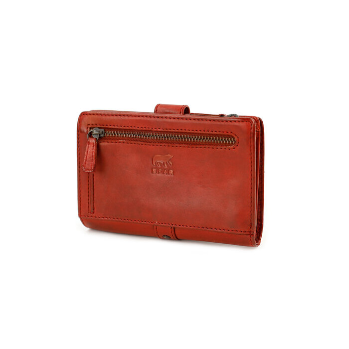 Bear Design Sanne ritsportemonnee met studs rood