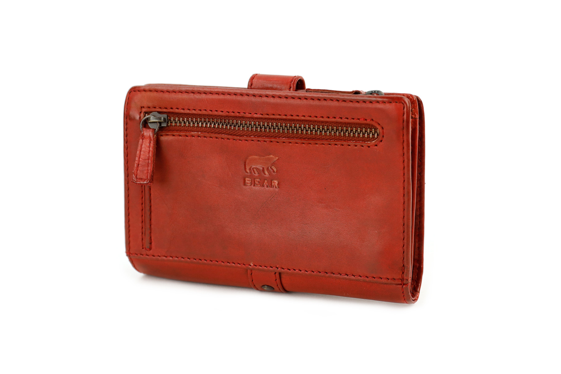 Bear Design Sanne ritsportemonnee met studs rood