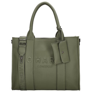 Charm London Bond Laptoptas 15,6 inch natuur groen