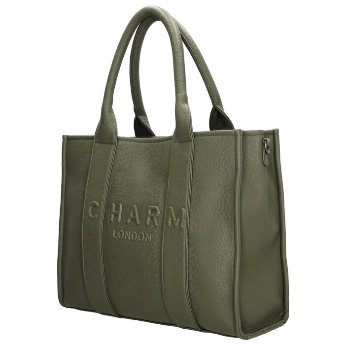 Charm London Bond Laptoptas 15,6 inch natuur groen