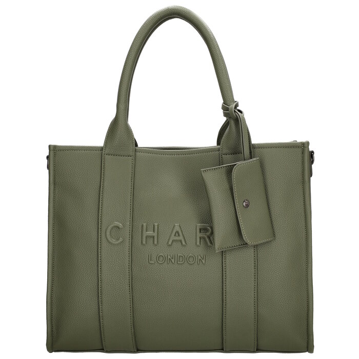 Charm London Bond Laptoptas 15,6 inch natuur groen