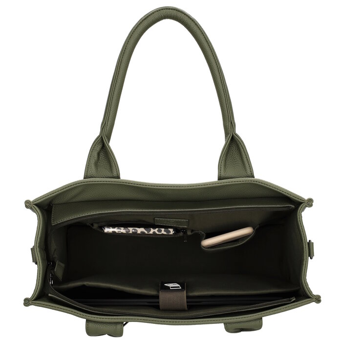 Charm London Bond Laptoptas 15,6 inch natuur groen