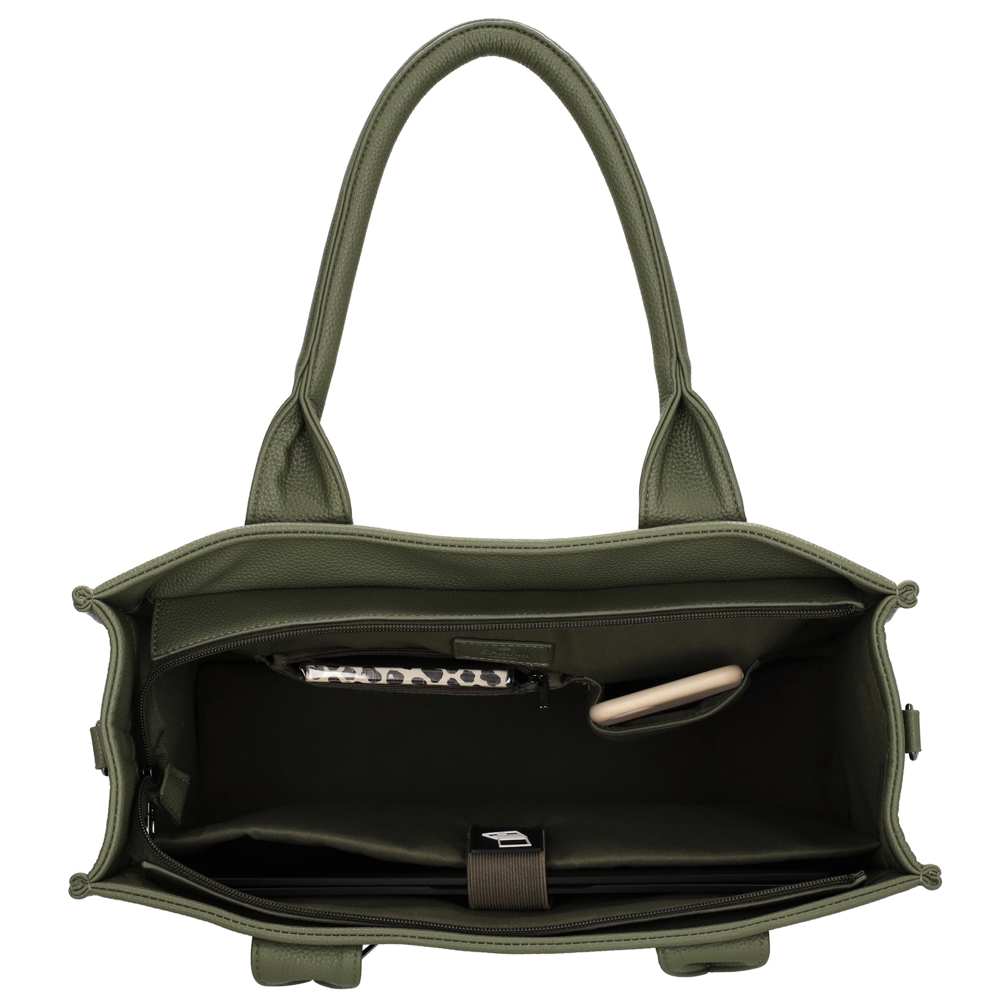 Charm London Bond Laptoptas 15,6 inch natuur groen