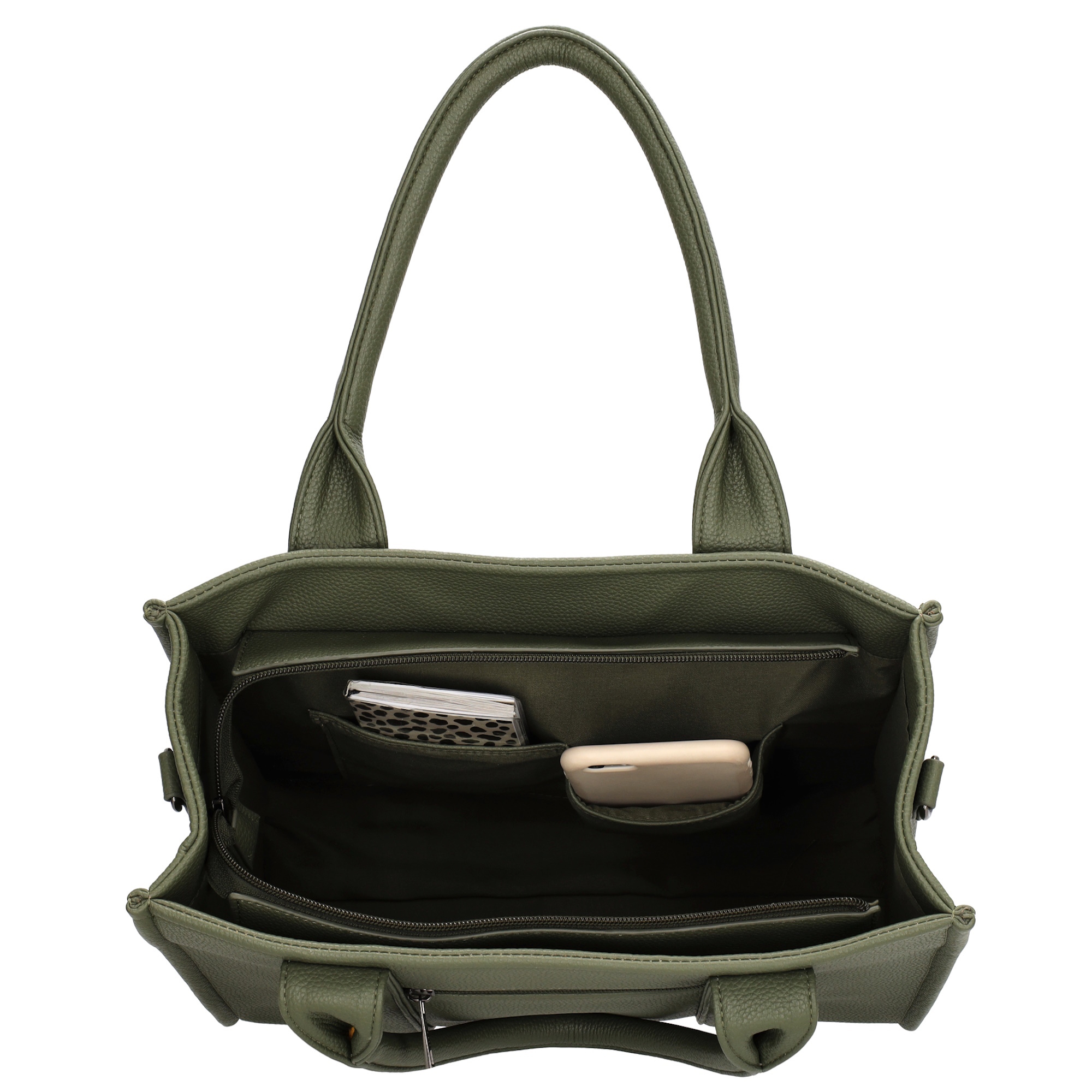 Charm London Charm London Bond middelgrote shopper natuur groen