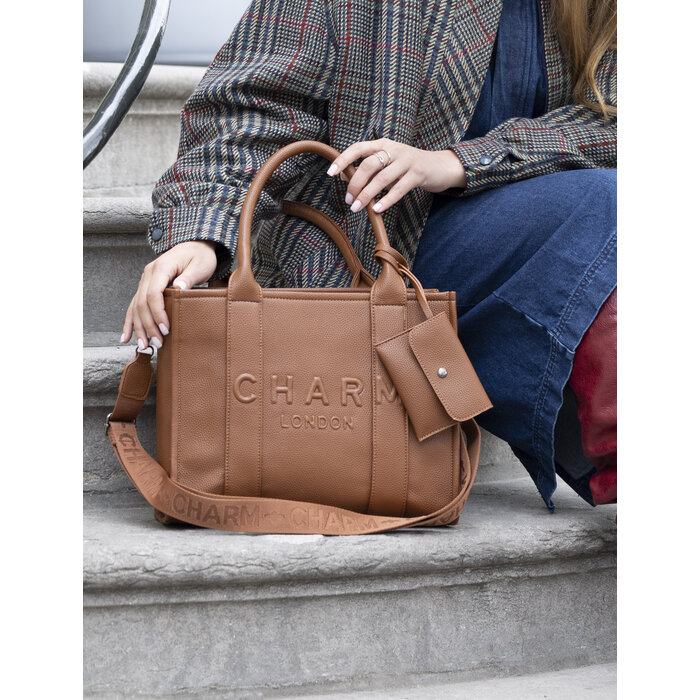 Charm London Charm London Bond middelgrote shopper natuur groen