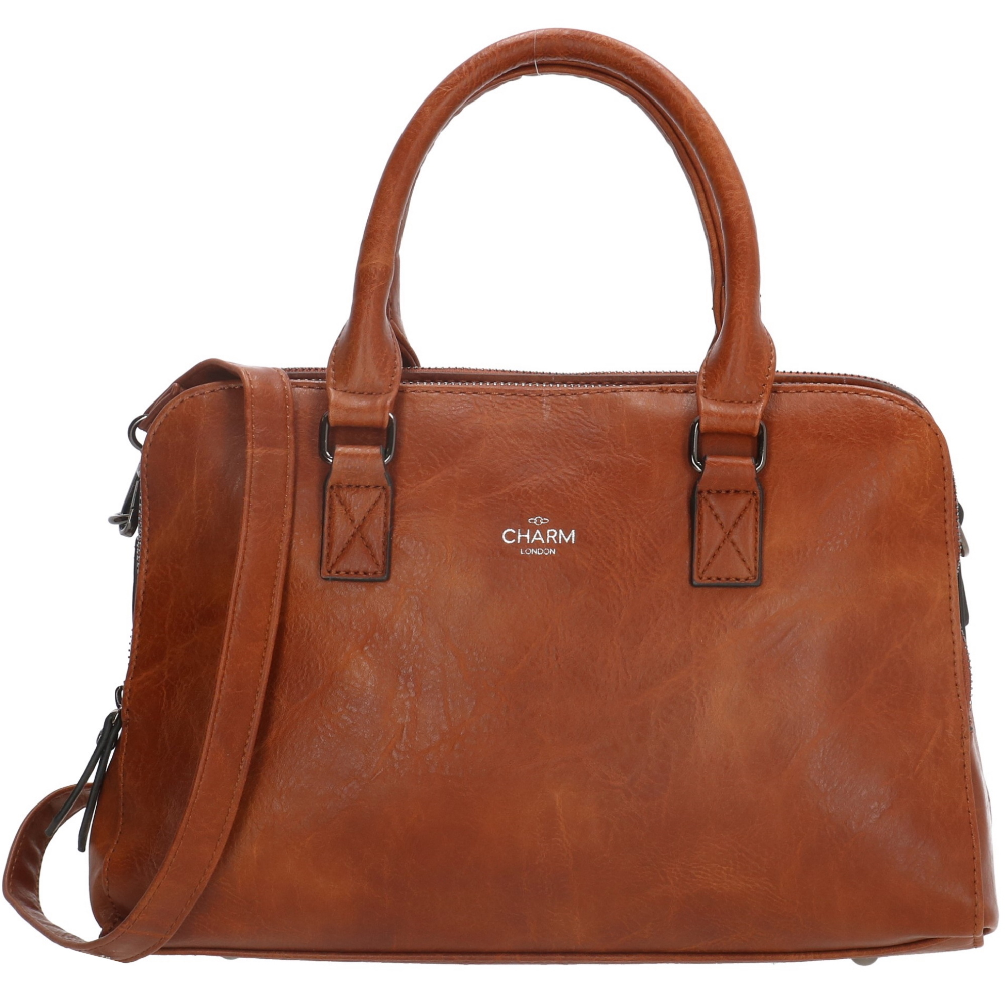 Charm London Charm London 3-vaks handtas-schoudertas cognac