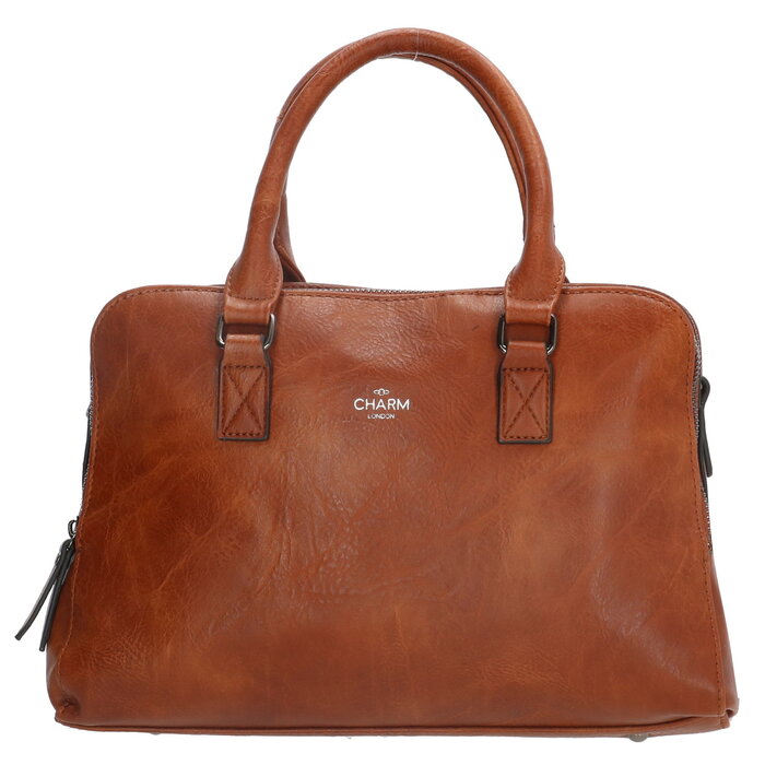 Charm London Charm London 3-vaks handtas-schoudertas cognac
