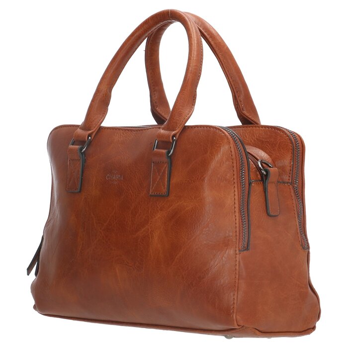 Charm London Charm London 3-vaks handtas-schoudertas cognac