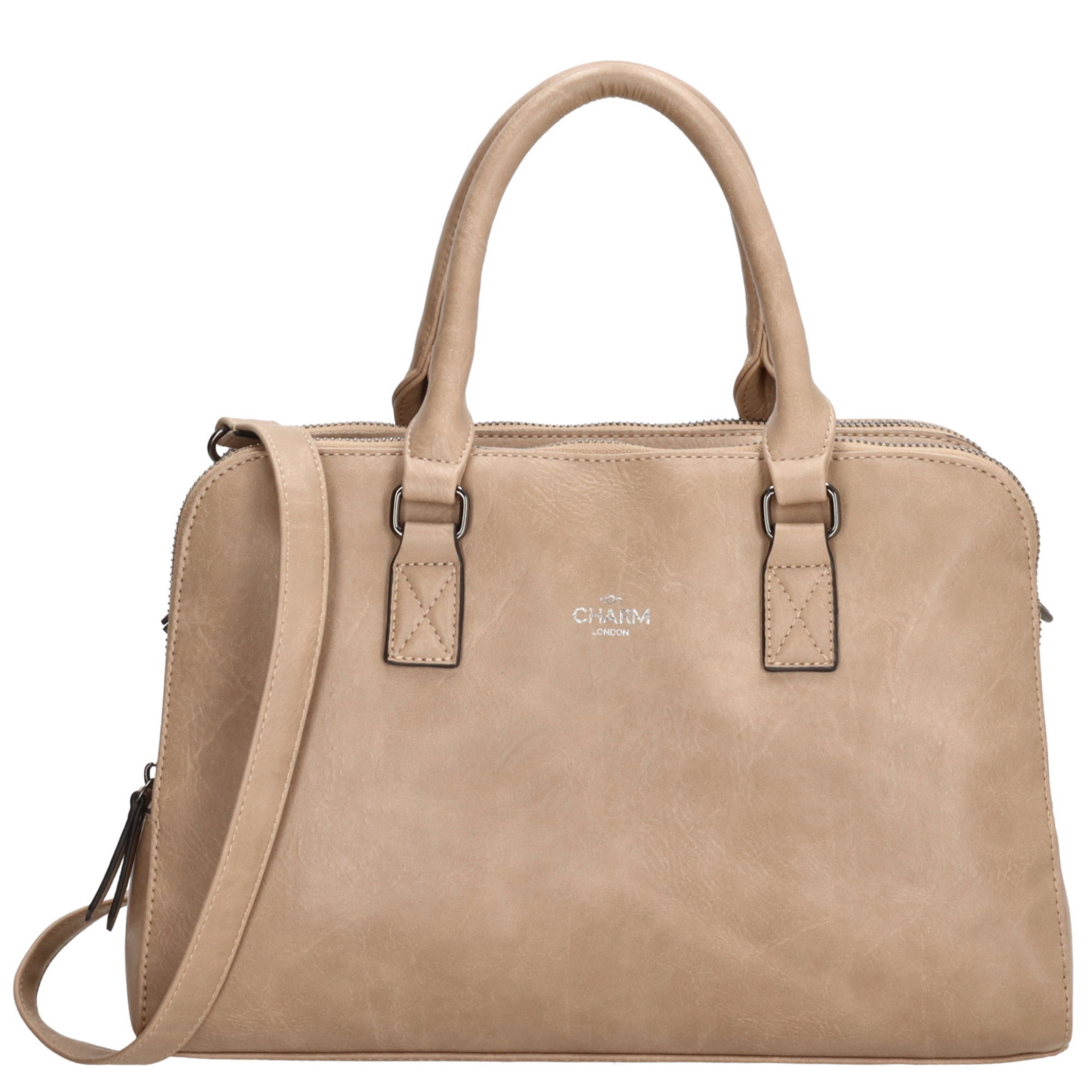 Charm London Charm London 3-vaks handtas-schoudertas taupe