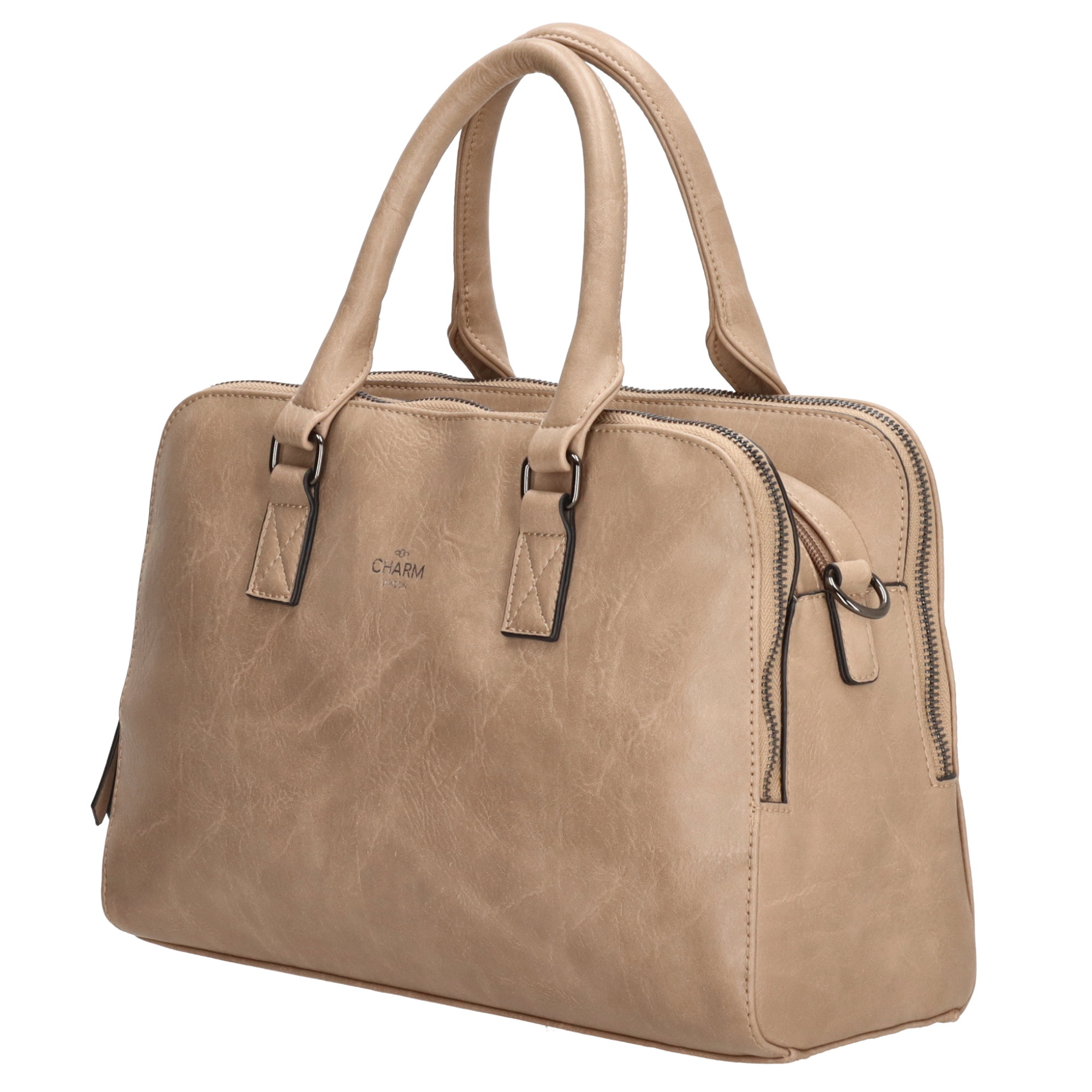 Charm London Charm London 3-vaks handtas-schoudertas taupe