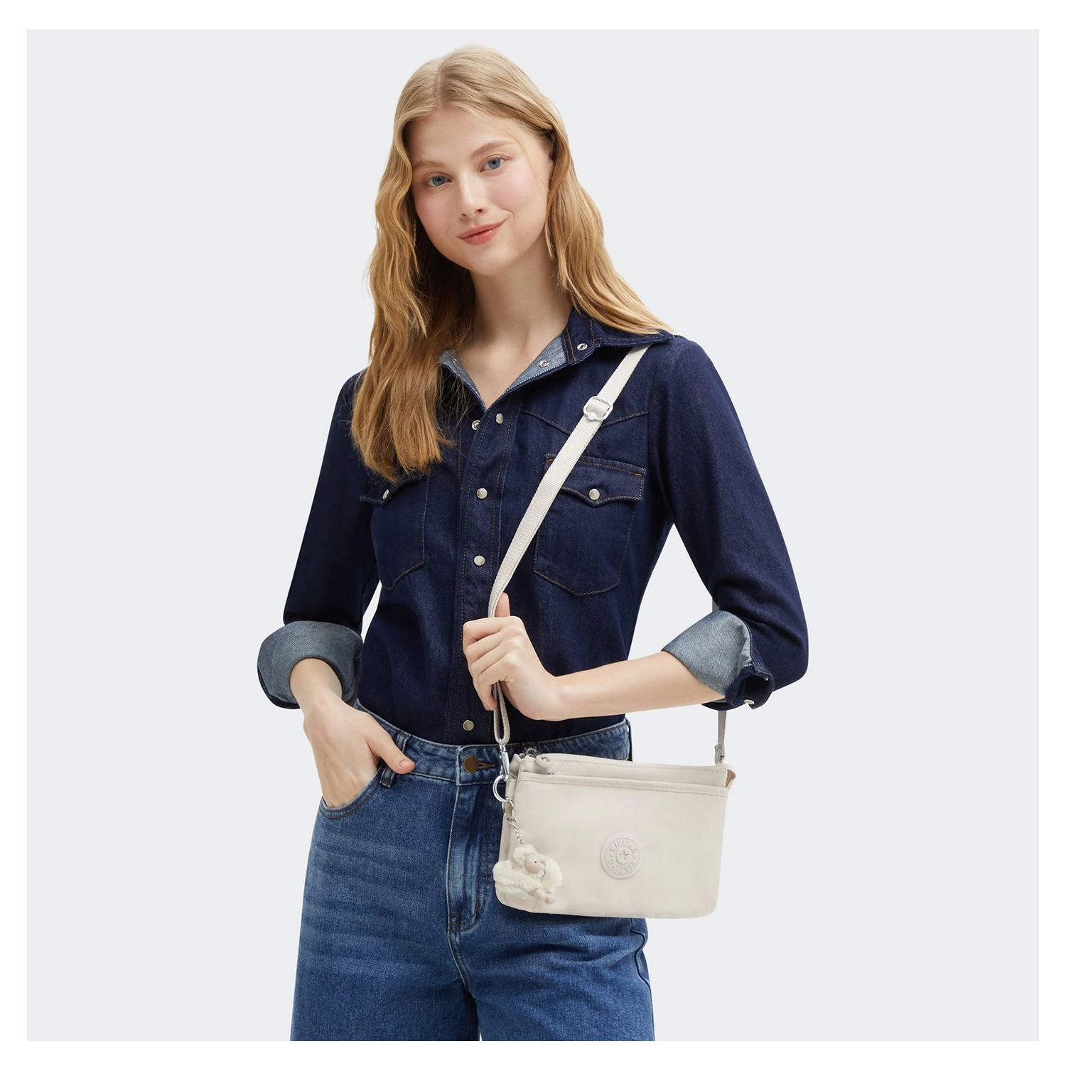 Kipling Kipling Riri crossbody-schoudertasje hideway beige