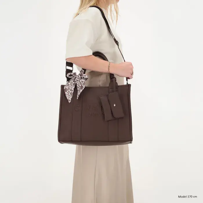 Charm London London Bond middelgrote shopper donker bruin