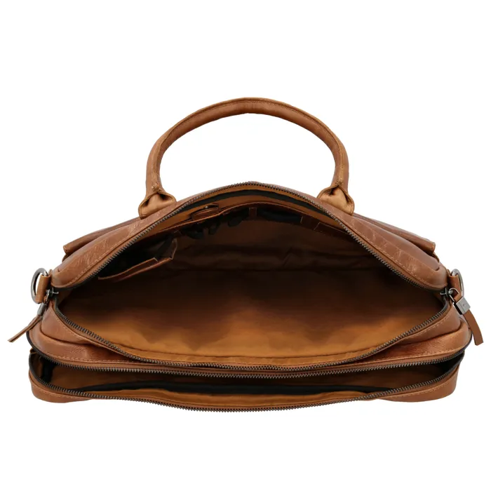 Hide&Stiches Hide & Stitches Porto Laptoptas 15,6 inch cognac