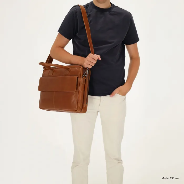 Hide&Stiches Hide & Stitches Porto Laptoptas 15,6 inch cognac