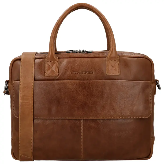 Hide&Stiches Hide & Stitches Porto Laptoptas 15,6 inch cognac