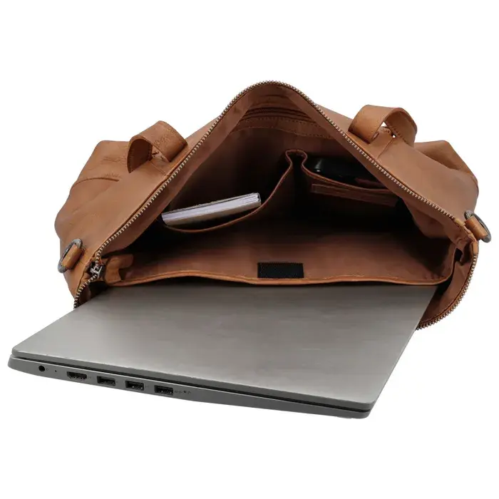 Hide&Stiches Hide & Stitches Inspired by Country Laptoptas 14 inch cognac
