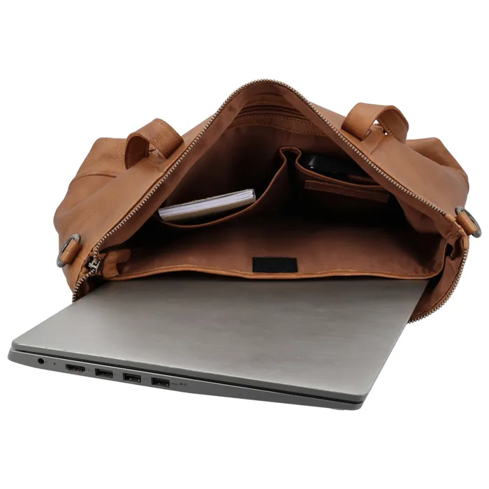 Hide&Stiches Hide & Stitches Inspired by Country Laptoptas 14 inch cognac