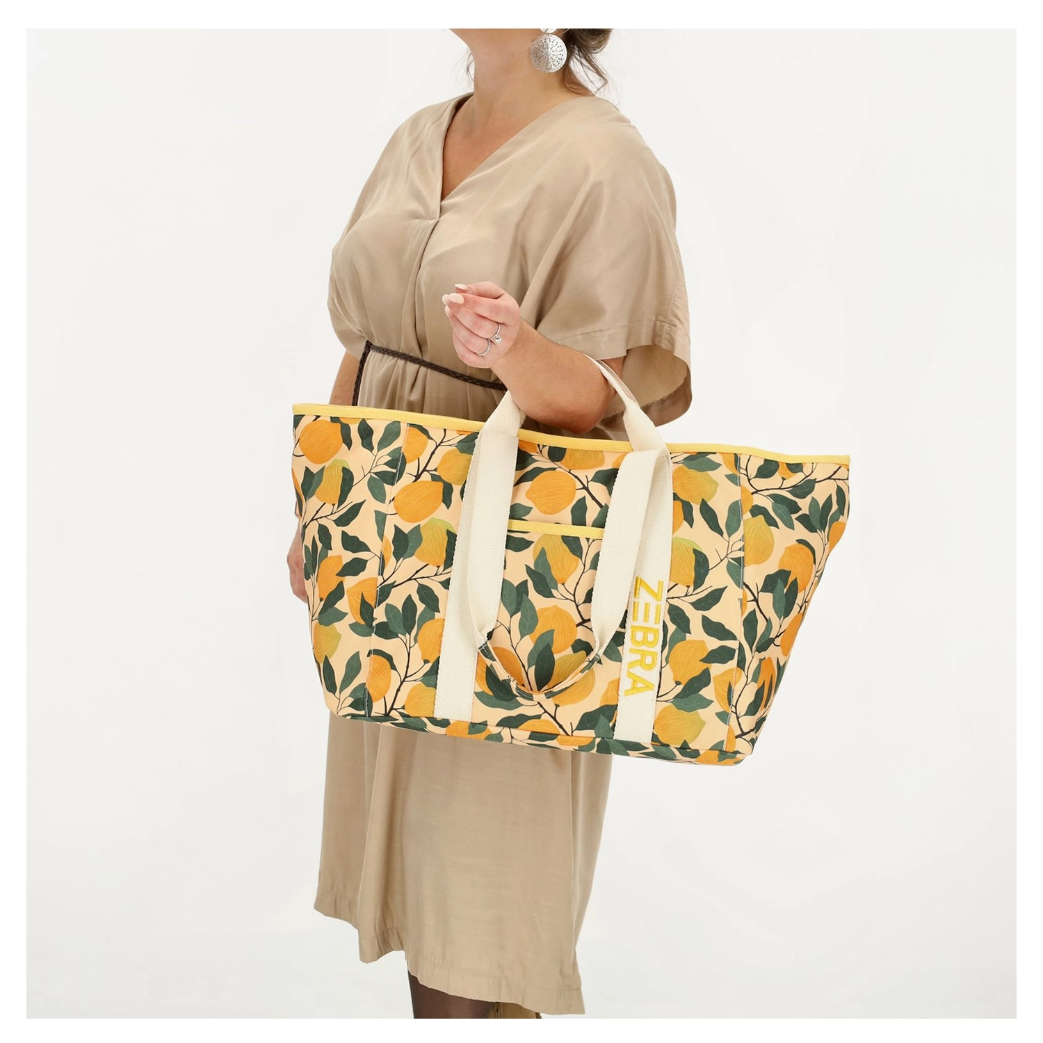 Zebra Trends Zebra Elise strandtas lemon