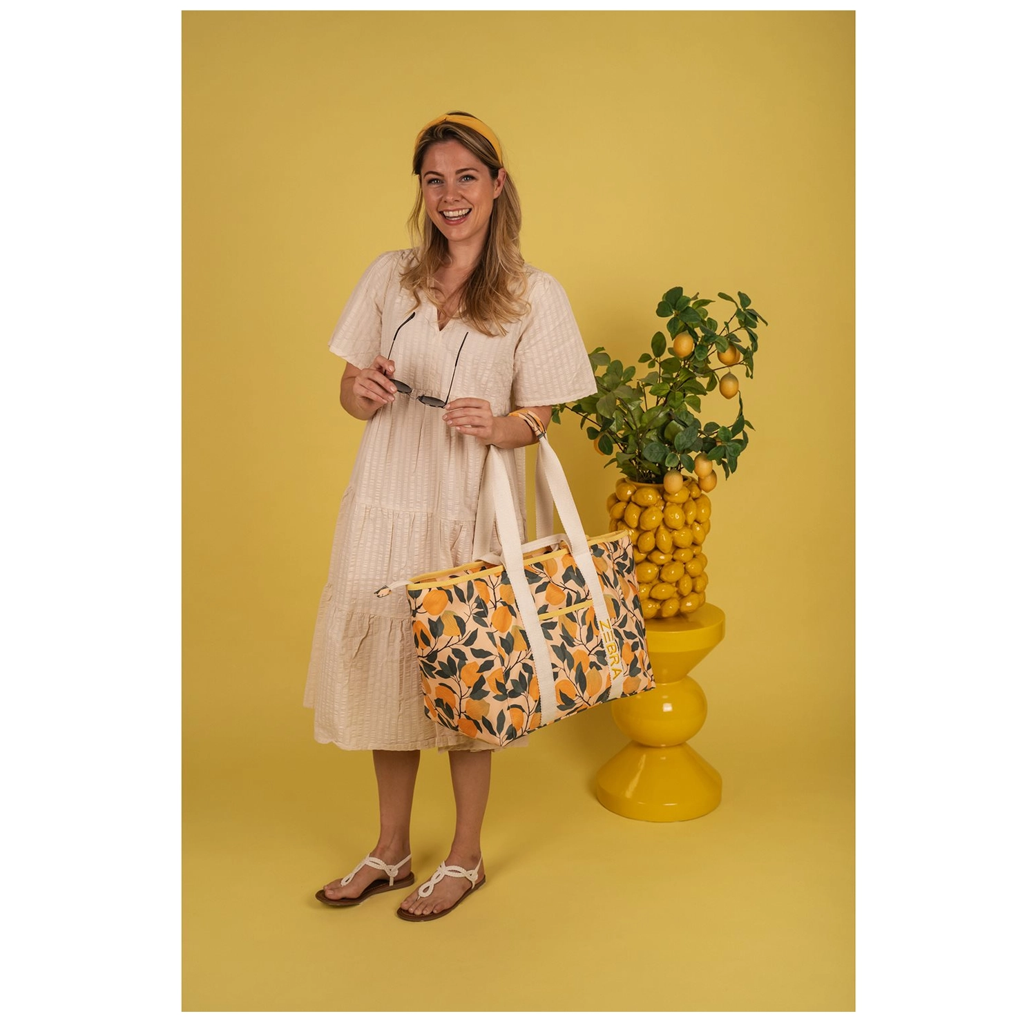 Zebra Trends Zebra Elise strandtas lemon