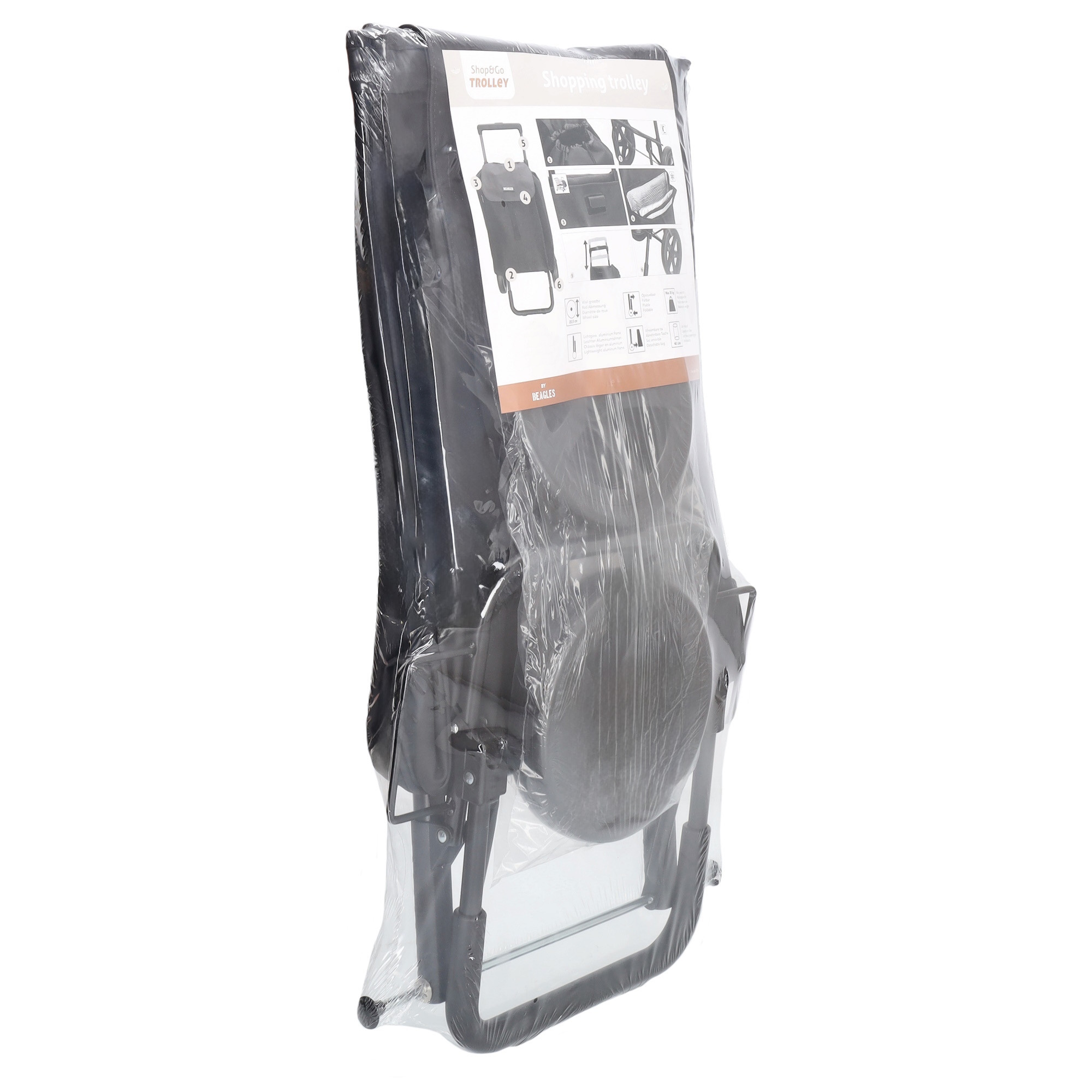 Beagles Beagles Shop & Go Boodschappen trolley met koelvak taupe