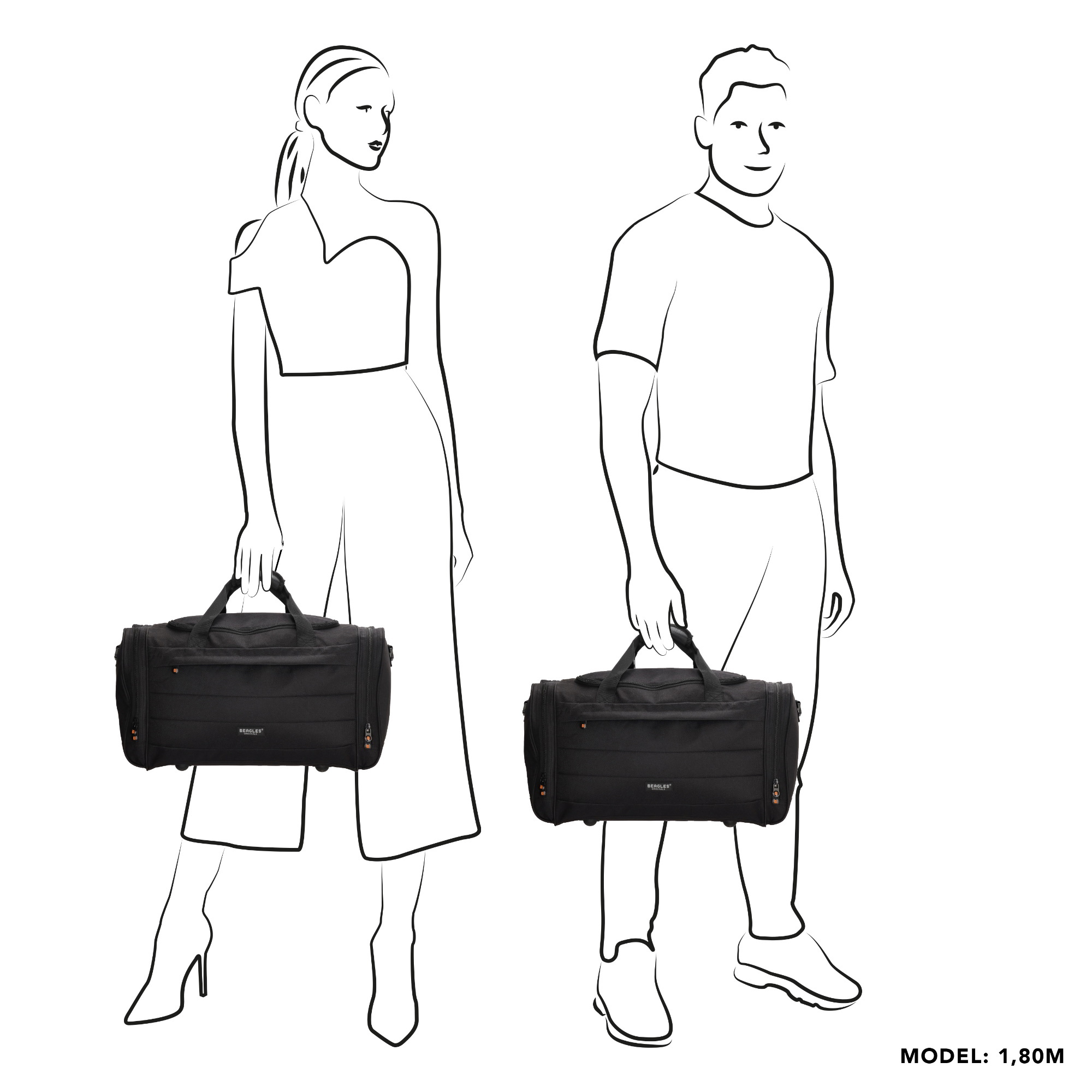 Beagles Beagles Originals reistas 55 cm - 41 L zwart