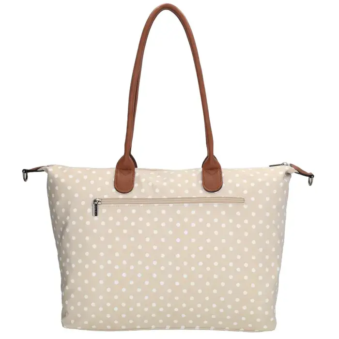Charm London Charm london Buckingham laptoptas 15,6 inch dots white on taupe
