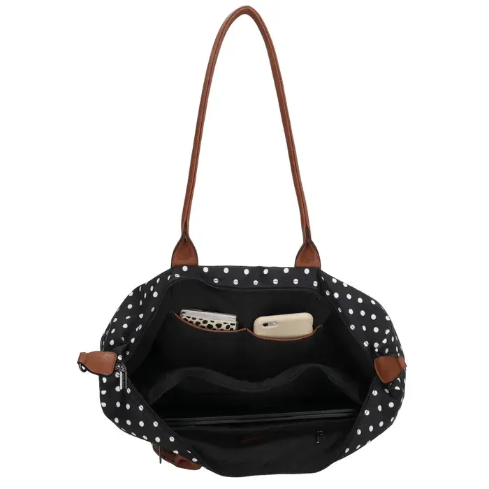 Charm London Charm london Buckingham laptoptas 15,6 inch dots white on black