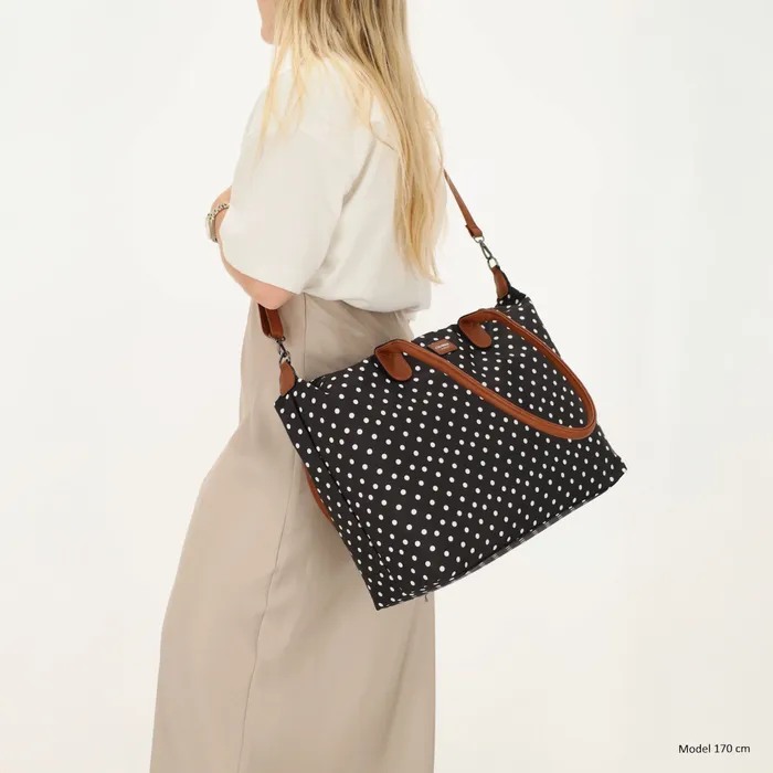 Charm London Charm london Buckingham laptoptas 15,6 inch dots white on black