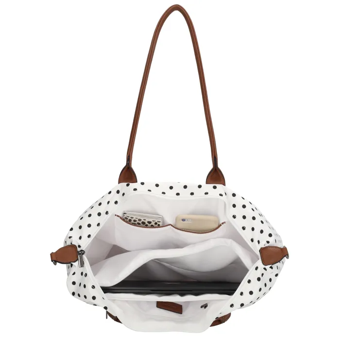 Charm London Charm london Buckingham laptoptas 15,6 inch dots black on white