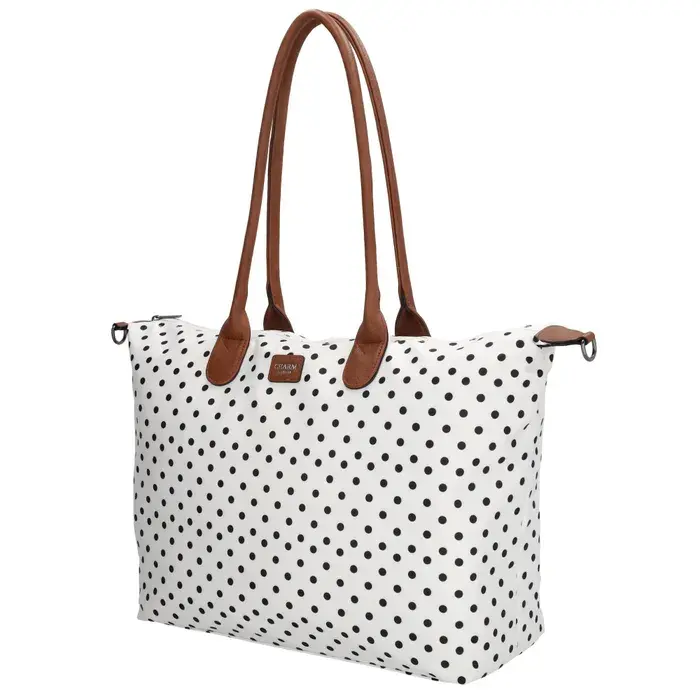 Charm London Charm london Buckingham laptoptas 15,6 inch dots black on white