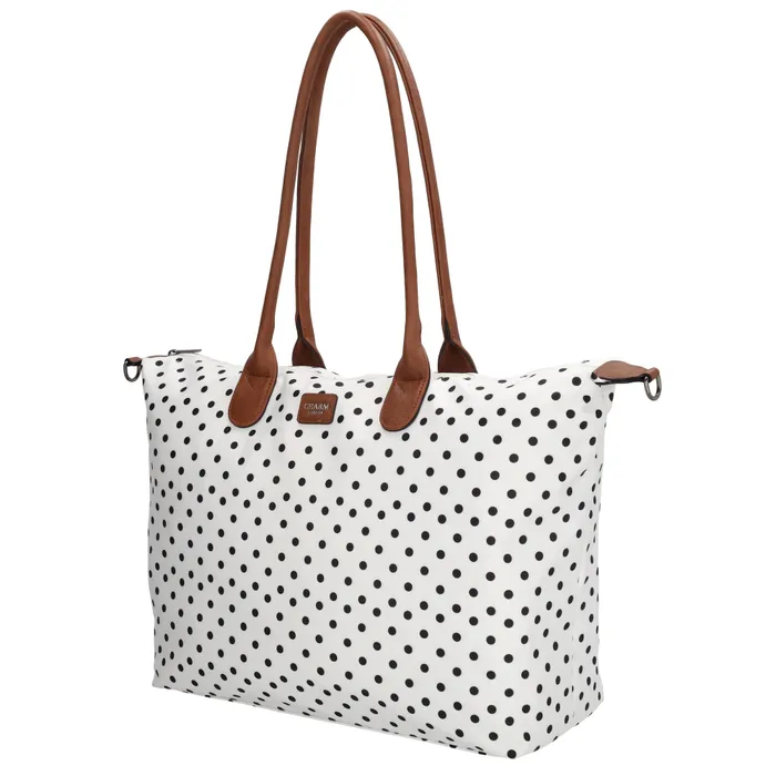 Charm London Charm london Buckingham laptoptas 15,6 inch dots black on white