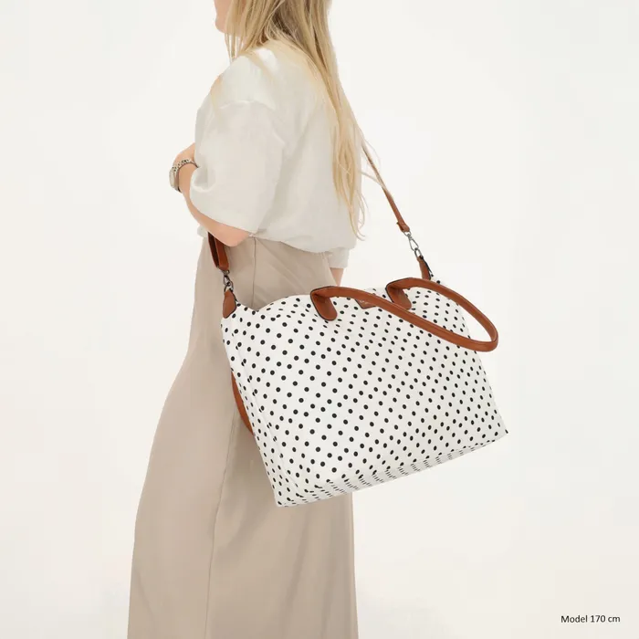 Charm London Charm london Buckingham laptoptas 15,6 inch dots black on white