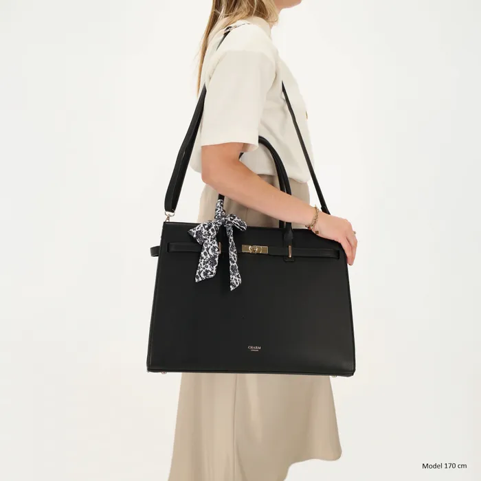 Charm London Charm London The Hamptons Laptoptas 15 inch zwart