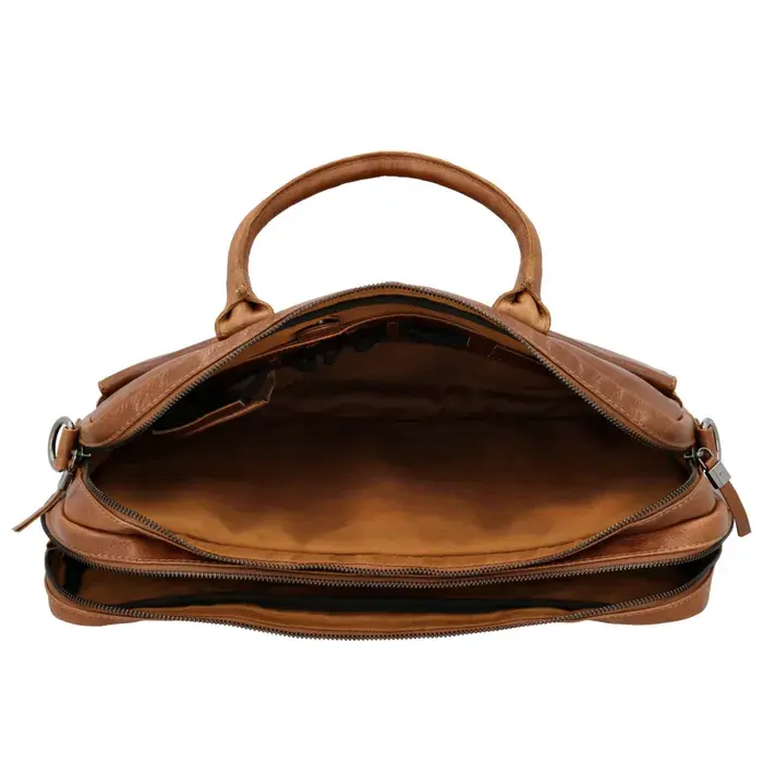 Hide&Stiches Hide & Stitches Porto Laptoptas 15,6 inch cognac