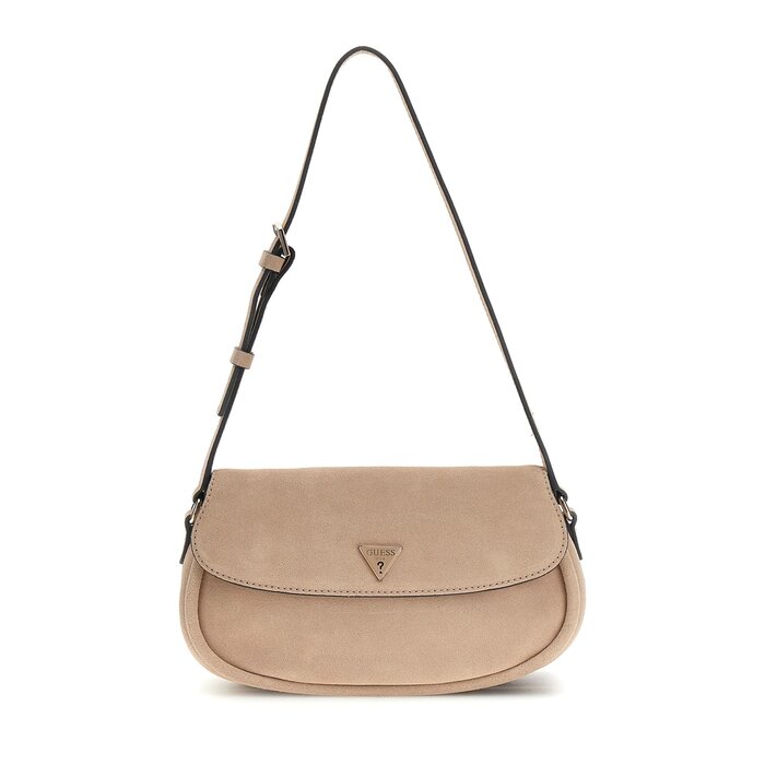 GUESS GUESS Danya schoudertas met overslag suede look taupe